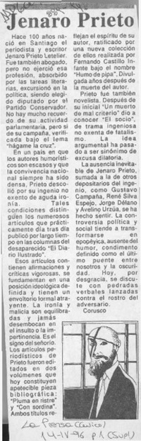 Jenaro Prieto  [artículo] Corusco.