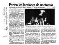 Parten las lecciones de anatomía  [artículo].