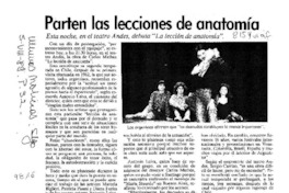 Parten las lecciones de anatomía  [artículo].