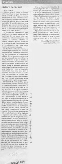 Un libro necesario  [artículo] Héctor Mardones Poblete.