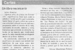 Un libro necesario  [artículo] Héctor Mardones Poblete.