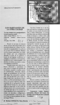 Los habitantes de la otra ciudad  [artículo] Carlos Montes.