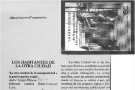 Los habitantes de la otra ciudad  [artículo] Carlos Montes.