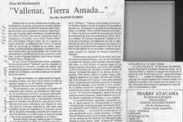 "Vallenar, tierra amada -- "  [artículo] Kadur Flores.