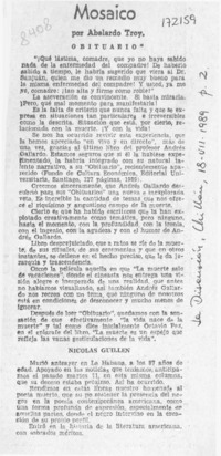 Mosaico  [artículo] Abelardo Troy.