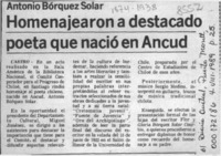 Homenajearon a destacado poeta que nació en Ancud  [artículo].