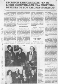 Escritor Yair Carvajal, "en mi libro encontrarán una profunda defensa de los valores humanos"  [artículo].