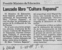 Lanzado libro "Cultura Rapanui"