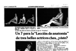 Un 7 para la "Lección de anatomía" de tres bellas actrices ches, viste?  [artículo].