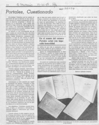 Portales, cuestionado  [artículo] Roberto Alliende González.