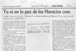 Ya ni en la paz de los Horacios creo  [artículo] Rodolfo Gambetti.