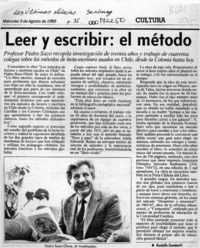 Leer y escribir, el método  [artículo] Rodolfo Gambetti.