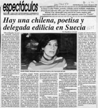 Hay una chilena, poetisa y delegada edilicia en Suecia  [artículo] Rigoberto Carvajal.