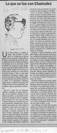 Lo Que se fue con Chamudes  [artículo].