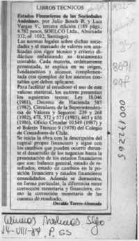 Estados financieros de las sociedades anónimas  [artículo] Osvaldo Torres-Ahumada.