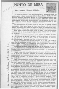 Punto de mira  [artículo] Ernesto Vásquez Méndez.