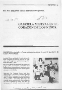 Gabriela Mistral en el corazón de los niños  [artículo].