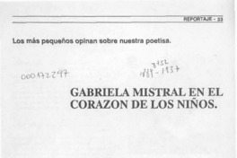 Gabriela Mistral en el corazón de los niños  [artículo].