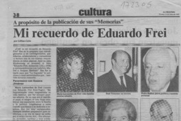 Mi recuerdo de Eduardo Frei  [artículo] Lillian Calm.