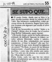 Se supo que --  [artículo].