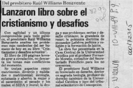 Lanzaron libro sobre el cristianismo y desafíos  [artículo].