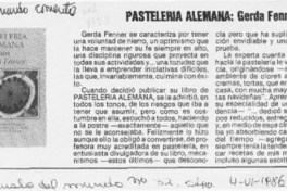 Pastelería alemana, Gerda Fenner  [artículo].