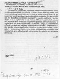 Felipe Foxley y Jorge Rodríguez, "Los derechos económico-sociales del hombre"