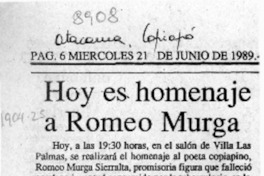 Hoy es homenaje a Romeo Murga  [artículo].
