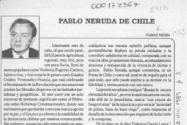 Pablo Neruda de Chile  [artículo] Gabriel Millán.