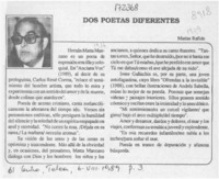 Dos poetas diferentes  [artículo] Matías Rafide.