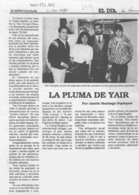 La pluma de Yair  [artículo] Gastón Munizaga Duplaquet.