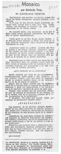 Mosaico  [artículo] Abelardo Troy.