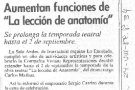 Aumentan funciones de "La lección de anatomía"