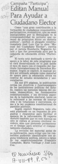 Editan manual para ayudar a ciudadano elector