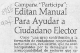 Editan manual para ayudar a ciudadano elector