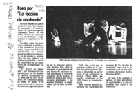 Foro por "La lección de anatomía"  [artículo].