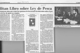 Editan libro sobre ley de pesca  [artículo].