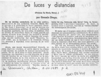 De luces y distancias  [artículo] Gonzalo Drago.