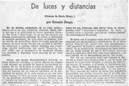 De luces y distancias  [artículo] Gonzalo Drago.