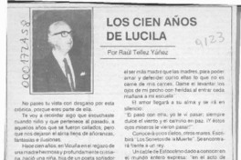 Los cien años de Lucila  [artículo] Raúl Téllez Yáñez.