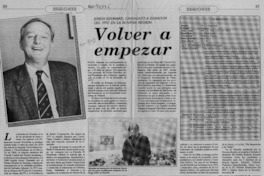 Volver a empezar  [artículo].