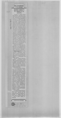 Mario Vidal y el amor a la gente