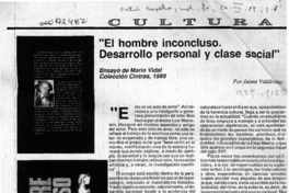 "El hombre inconcluso, desarrollo personal y clase social"  [artículo] Jaime Valdivieso.