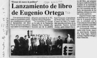 Lanzamiento de libro de Eugenio Ortega  [artículo].