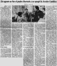 En agosto se fue el padre Hurtado y se apagó la Acción Católica