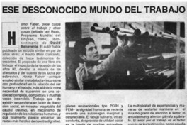 Ese desconocido mundo del trabajo