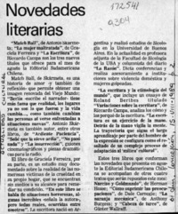 Novedades literarias  [artículo].
