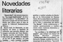 Novedades literarias  [artículo].