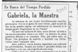 Gabriela, la maestra  [artículo] Pabla Inés Rodríguez.