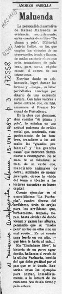 Maluenda  [artículo] Andrés Sabella.